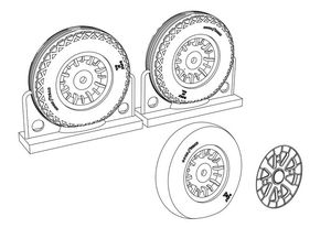 F4U Corsair Ribbed-Diamond Thread Wheels set