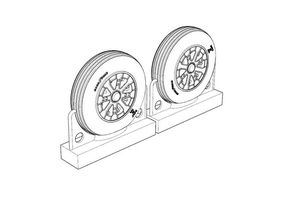 F4U Corsair Ribbed Thread Wheels set